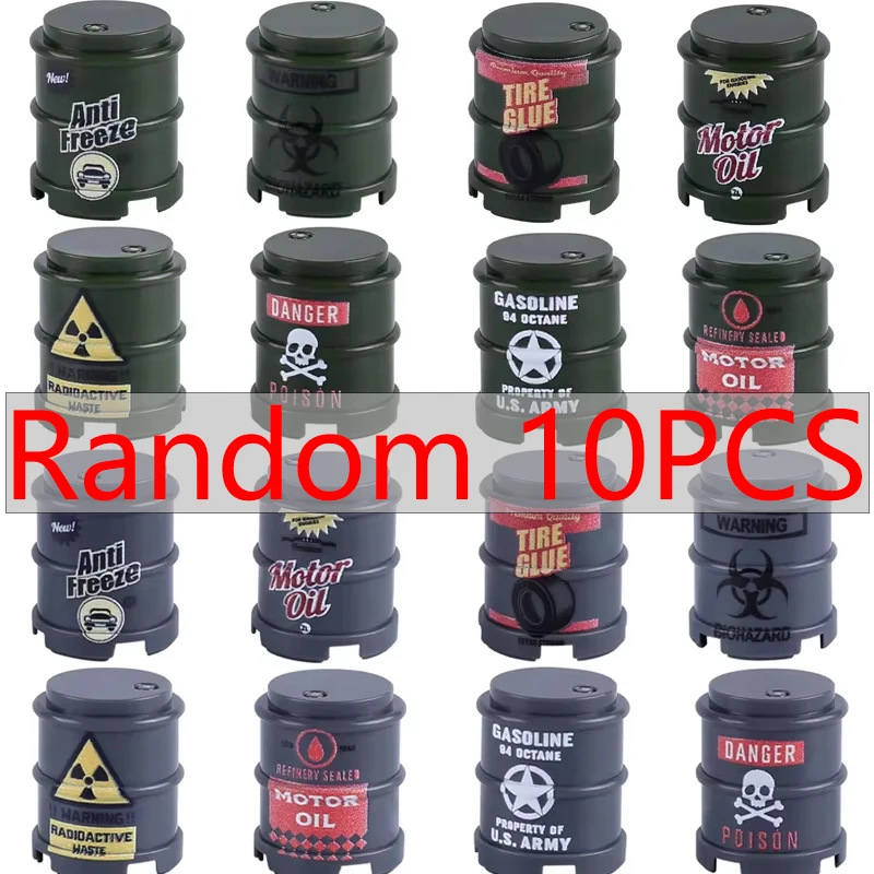 MOC Military Building Blocks Off-road Motorcycle Tricycle Helmets Oil Drum Fuel City Roadblock Traffic Light Brick Toys Gift T17 view 5