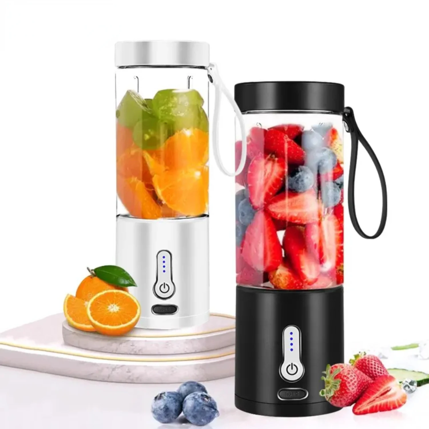 

530ML Powerful Portable Blender for Smoothies Shakes USB Rechargeable Food Processor Fruit Mixer Machine Mini Juicer Blender Cup