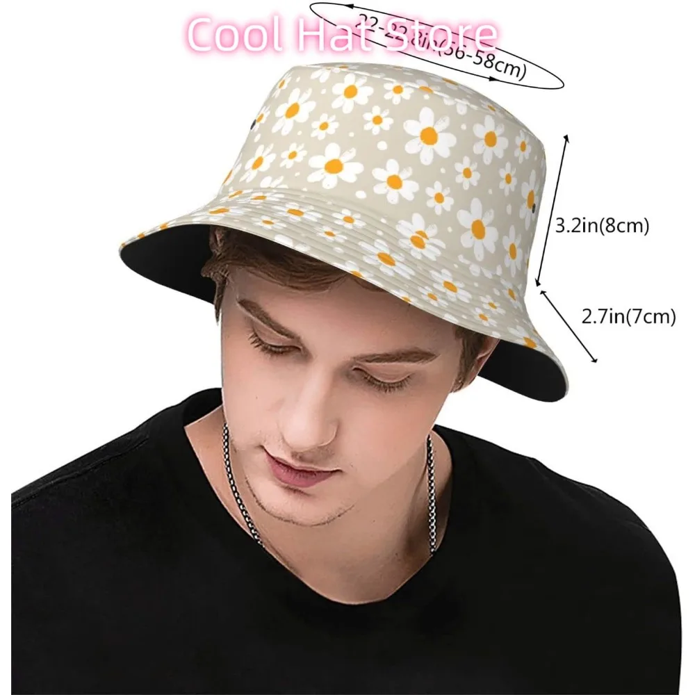 Daisies Bucket Hat Summer Fisherman Cap Travel Sun Hat for Women and Men