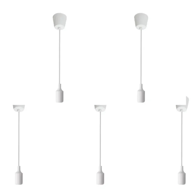 

AT43-E27 Hanging Lamp Holder Ceiling LED Light Socket Base Silicone Dining Room Pendant Lamp Base For Kitchen Dining Room