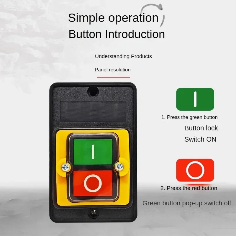 On Off Water Proof Push Button Switch 10A 250V 380V Waterproof Push Button for Cutting Machine Bench Drill Switch Plastic Motor image 6