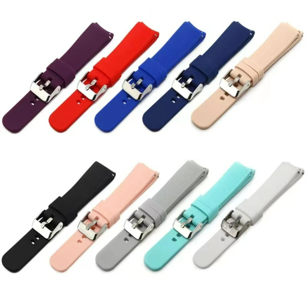 20mm 22mm Silicone Strap For Samsung Galaxy Watch 3/4/5/6/7/Active 2 44mm 40mm Sport Wristband for Huawei Watch GT5/GT4 3 2 Band