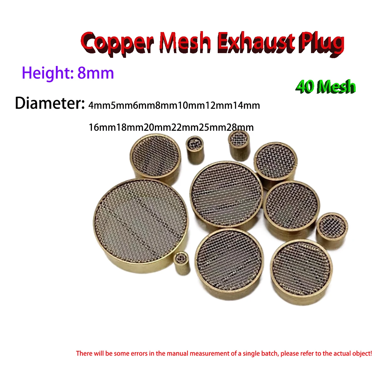 

8mm High Copper Mesh Exhaust Plug For Hot And Cold Core Boxes Vent Plug And Grid Air Plug For Coated Sand In Casting Molds