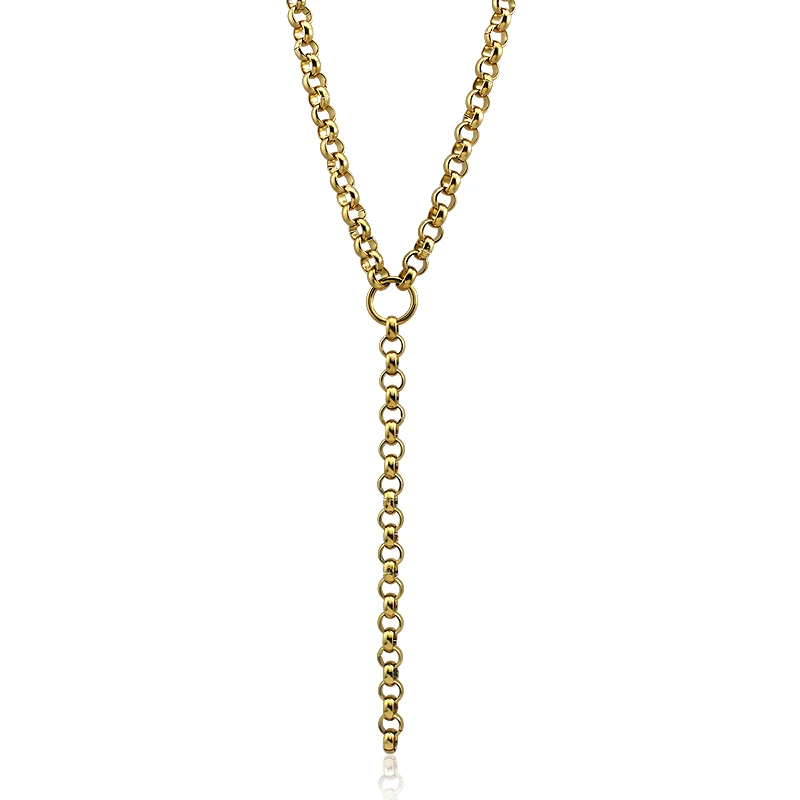

Unisex Fashion 18k gold plated Necklaces women's Sweater chain 316L Stainless Steel Round link Necklace Aesthetic Jewelry Gifts