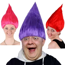 Anxin Spiky Troll Clown Colored Halloween Purple Cosplay Adult Pelican Violet Anime Party Wigs Birthday Decoration Party Hat