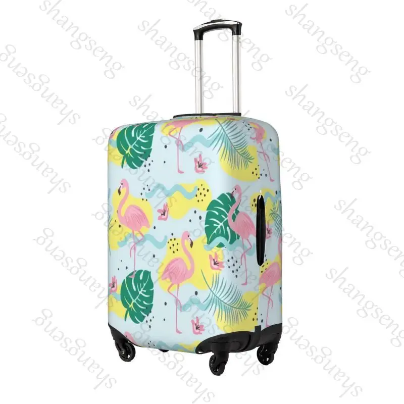 Funny Flamingo Pattern Thick Elastic Luggage Protective Cover Zipper Suit For Bag Suitcase Covers Trolley Cover Travel