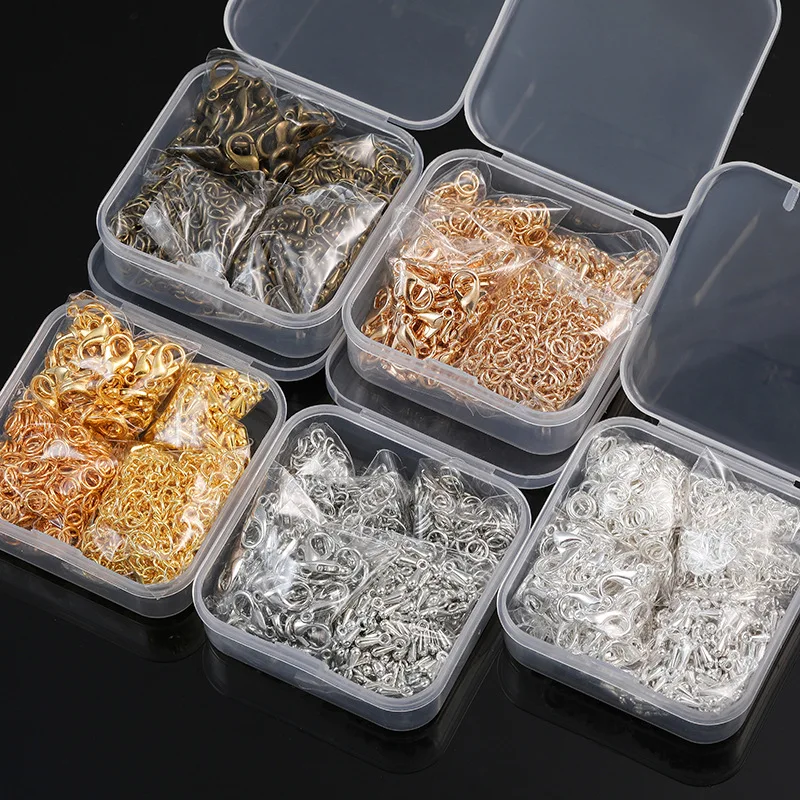 200 Teile/schachtel Karabinerverschlüsse und Offene Biegeringe Extender Set für DIY Armband Halskette Schlüsselanhänger Schmuckherstellung – Detail 5