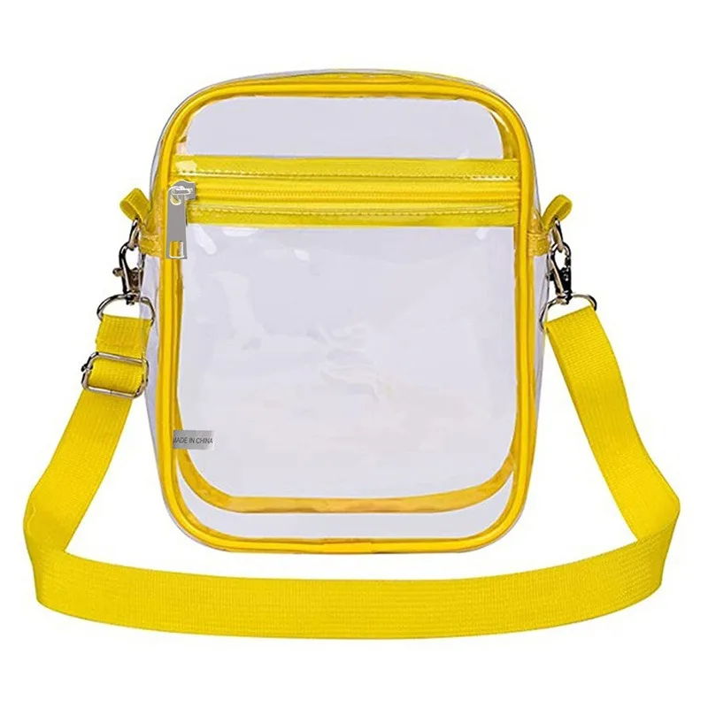 Transparent Crossbody Bag PVC clear Concert Sports One Shoulder Bag Messenger Bag with Adjustable Zipper