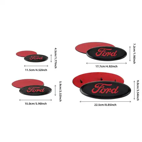 125/145/175/225mm Car Front Grille Emblem Rear Trunk Logo Badge Center Cover For Ford Kuga Ghia Focus ST Ranger MK5 MK3 Explorer