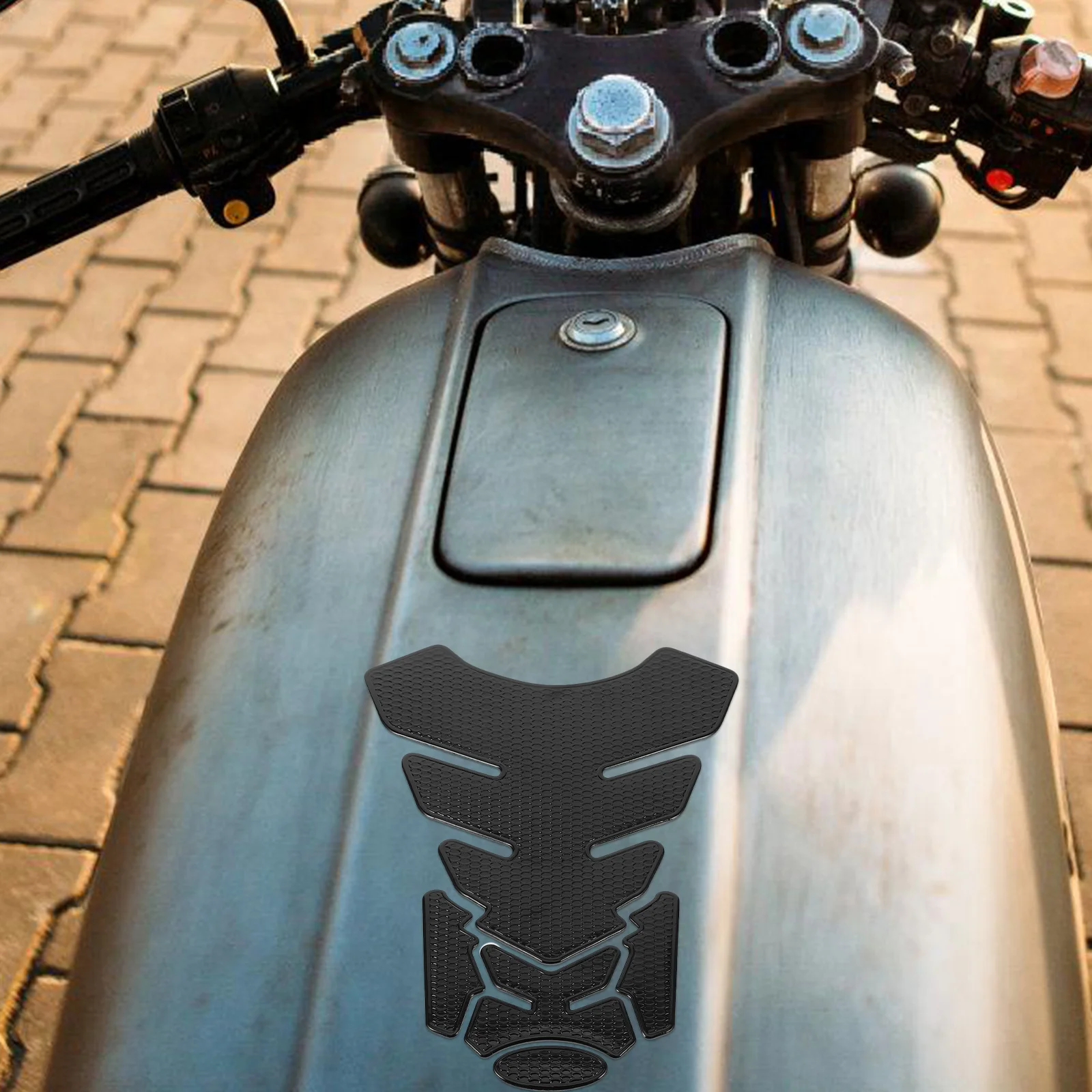 

Набор наклеек на крышку топливного бака мотоцикла, стильная защита бензобака из углеродного волокна, защита от царапин, простая установка, аксессуары для мотоциклов