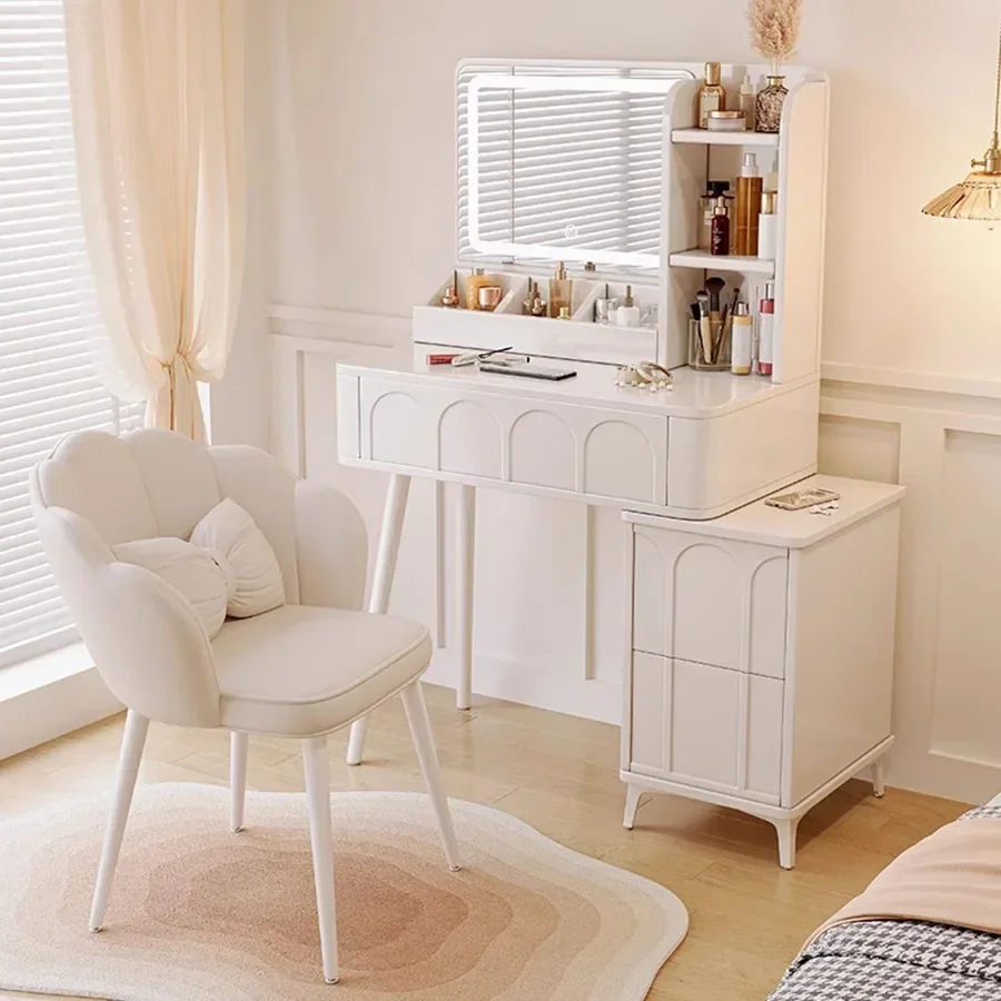 

z Makeup Artist Vanity Table Mirror Smart Extendable Dividers Korean Large Tall Drawer Dressers Girls Kommode Salon Furniture