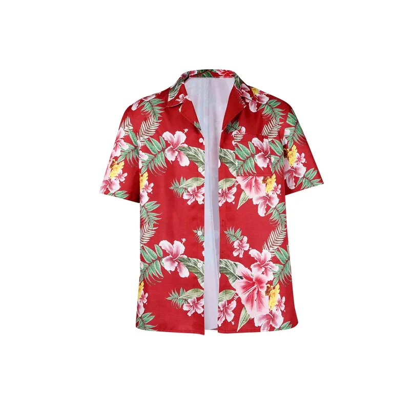 Game Like a Dragon Cosplay Infinite Wealth Ichiban Kasuga Hawaii Costume Men's  Seaside Vacation Shirt Floral Short Sleeve Top