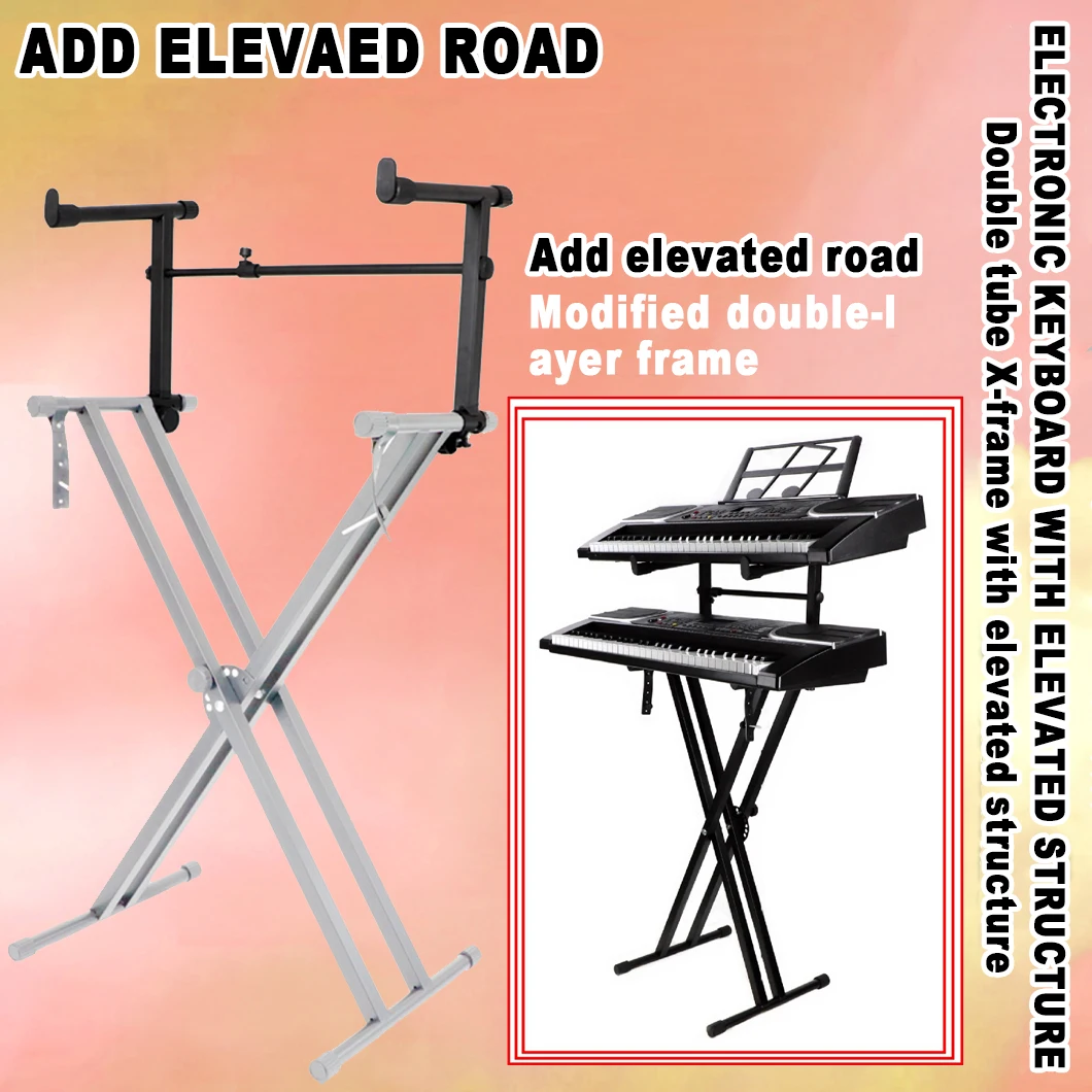 1-teiliger zweistufiger Tastaturständer, Verlängerungsadapter für Tastaturstützen mit einstellbarer Breite, universeller Eisen-Verlängerungsständer
