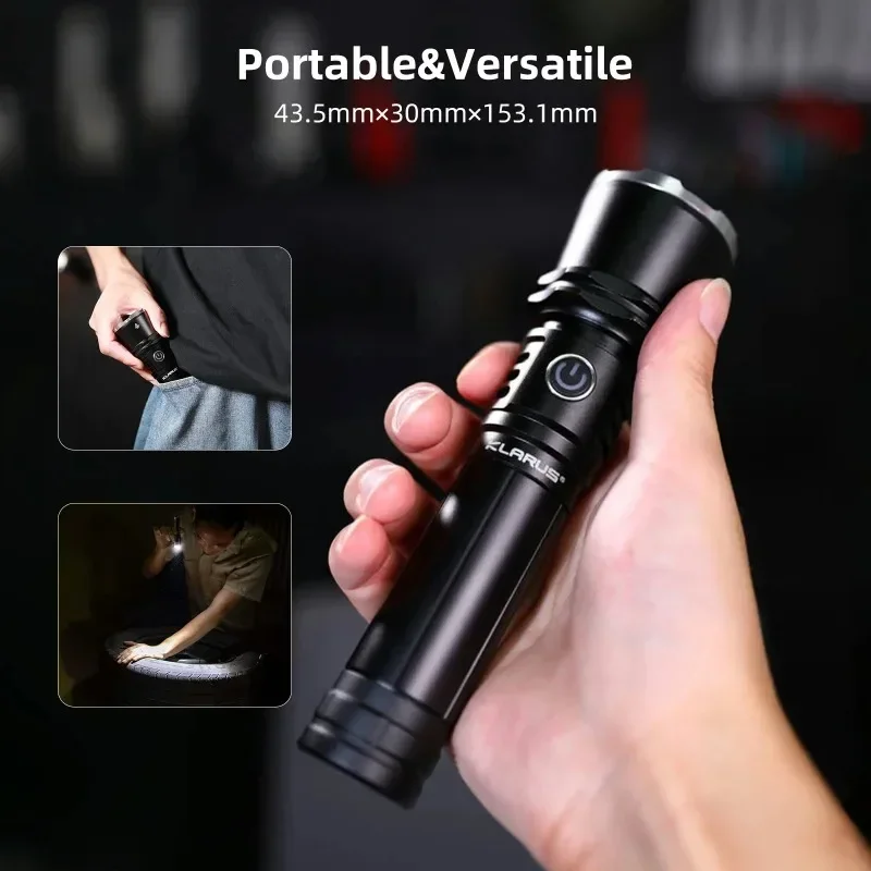 Klarus A3 Bright High output 2200LM Zoomable Flashlight 2460 Feet Long Throw Adjustable Focus Floodlight Spotlight
