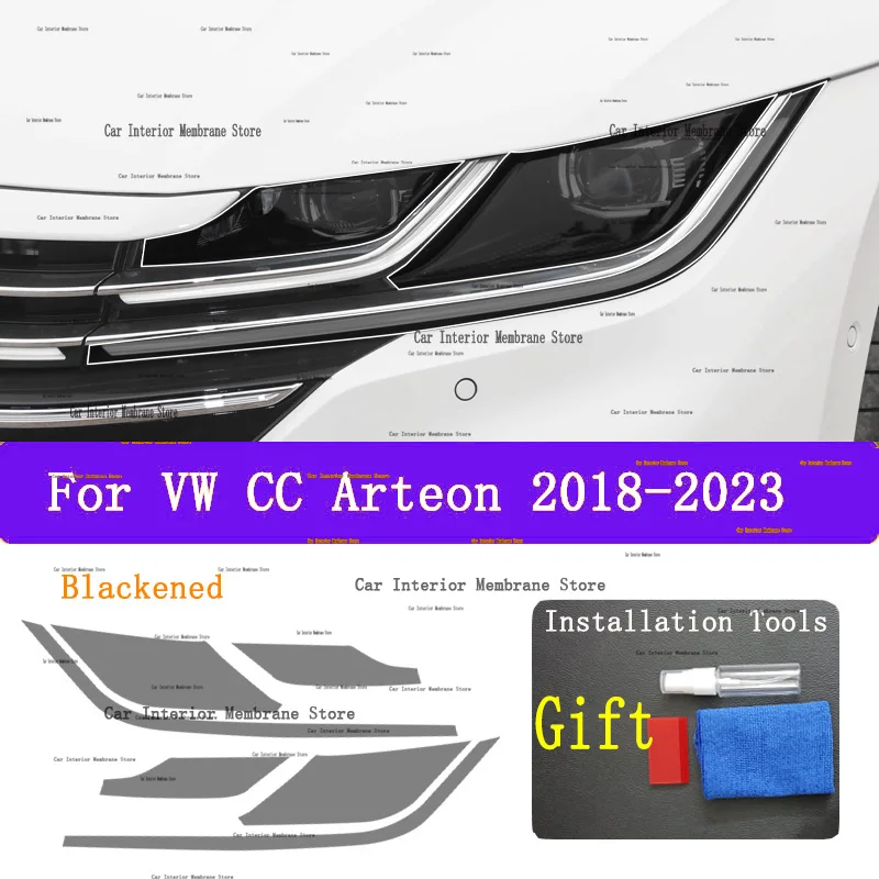 

Для VW CC Arteon (2018-2023) TPU автомобильные внешние фары, защитная пленка от царапин, ремонт фар, наклейка, аксессуары Refi