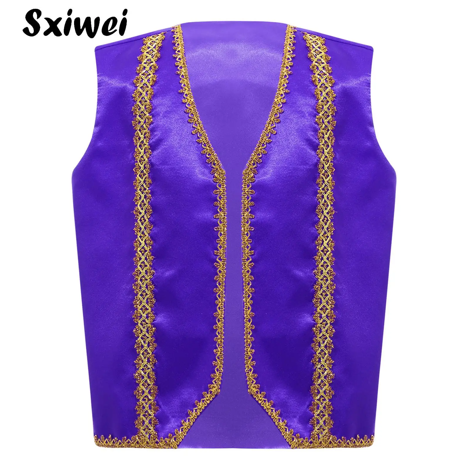 

Children Boys Halloween Toad Vest Open Front Satin Waistcoat Arabian Prince Genies Cosplay Costumes for Carnival Party Dress Up