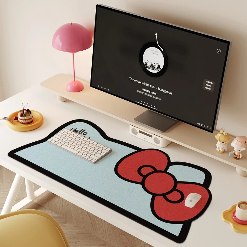 

Cute Hello Kitty Mouse Pad KT Cat Special Shapes Large Mousepads Laptop Computer Keyboard Mouse Mat Desk Pad Desktop Decoration