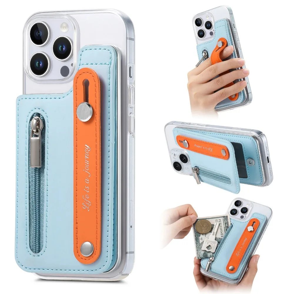 

Откидная подставка, кошелек на молнии с держателем для карт, пластиковый чехол для телефона iPhone 16 15 14 11 Pro Max XS XR 7 8 Plus 13 12 Mini, чехол