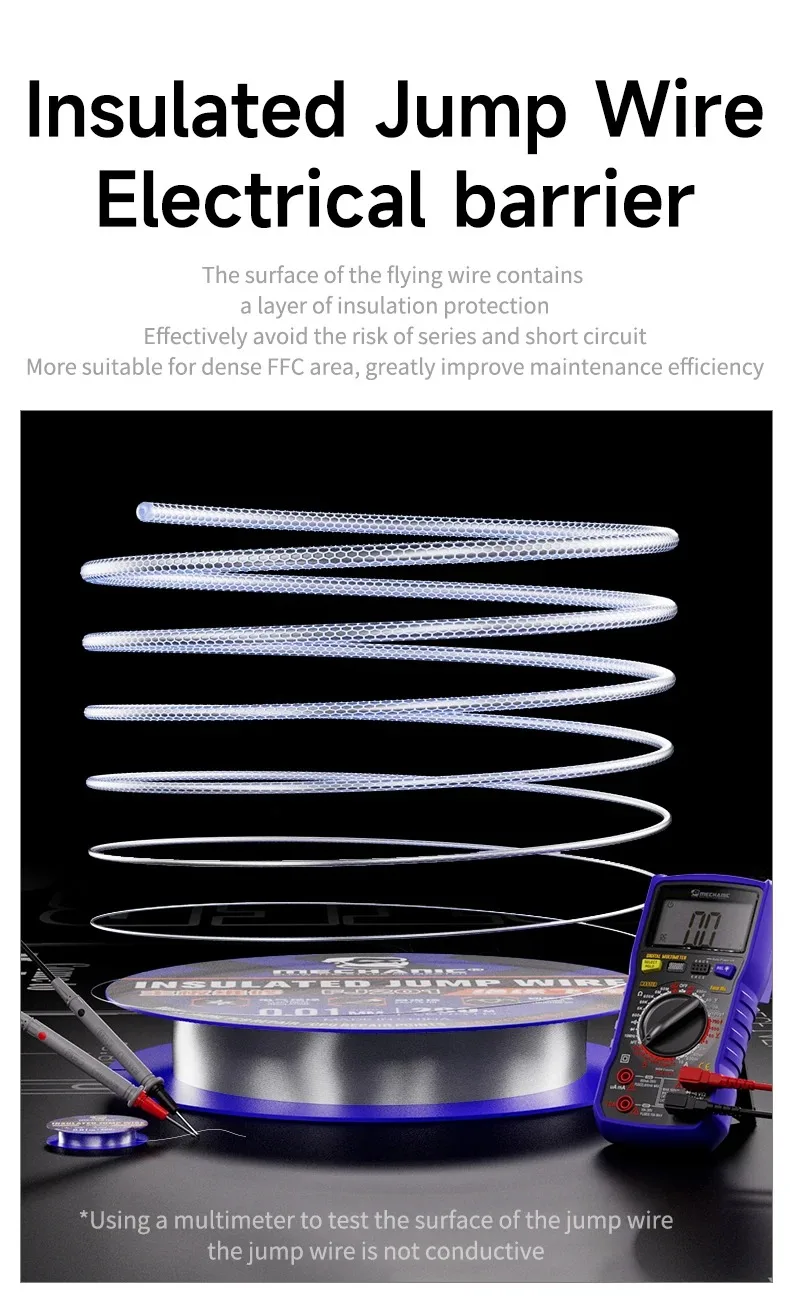 MECHANIC FJ201 0.01mm Insulation Fly line Apple Mobile Phone Motherboard Fingerprint Maintenance Copper Wire Connection Lines