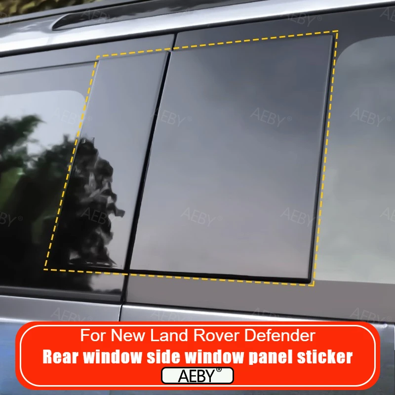 For New Land Rover Defender 110/130 2020-2026 Side window panel decoration bright black Rear window panel decorative sticker