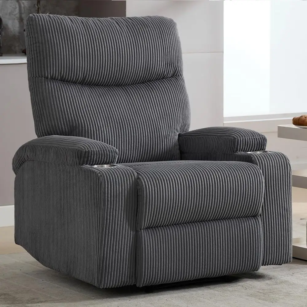 

Grey Corduroy 3-Position Recliner Chair, 140° Adjustable, Ideal for Sofas, Living Rooms, Nurseries, RVs, and Offices