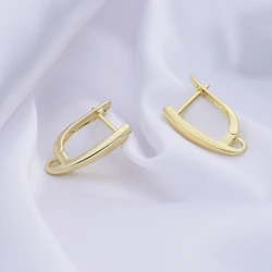 DIY Jewelry Making Copper Earring Findings 14k Gold Plated Accessories for Pearl Jewelry Wholesale