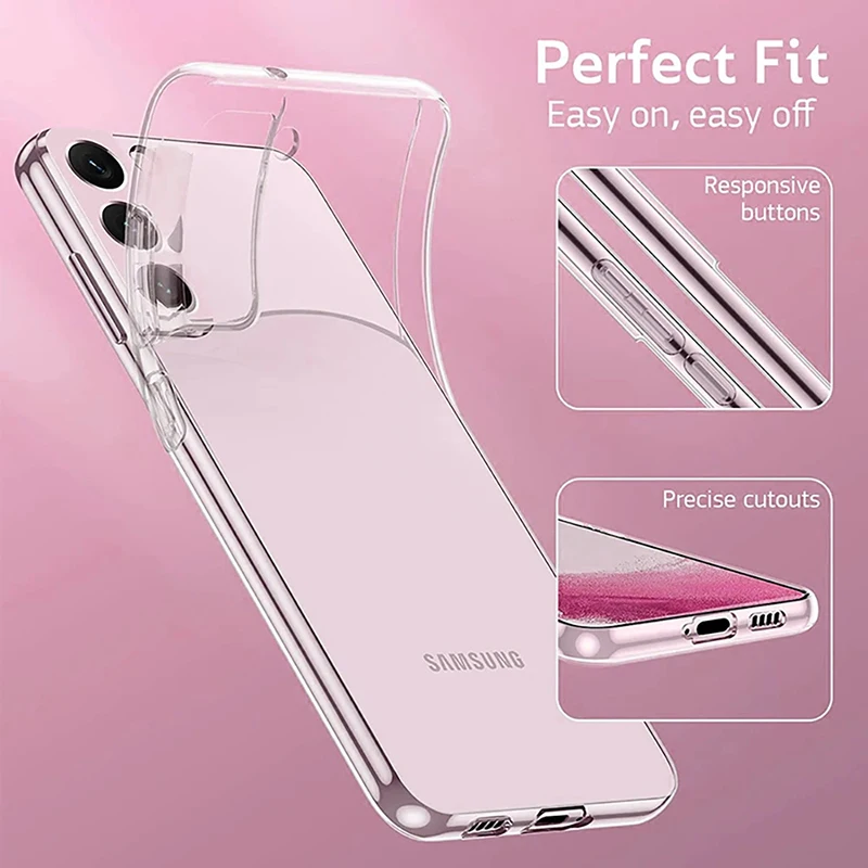 Clear Silicone Soft TPU Case For Samsung Galaxy S23 S21 S20 FE S22 S24 Plus S9 S10 Lite Ultra Thin Transparent Case Bumper Coque