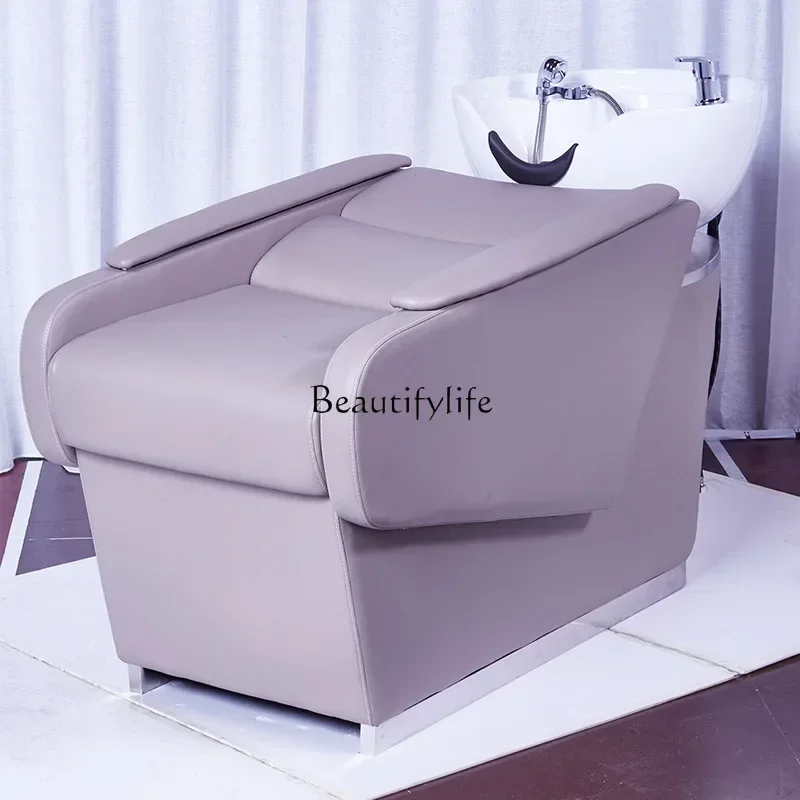 

02Ceramic basin shampoo bed hair salon special semi-reclining beauty salon hair treatment bed