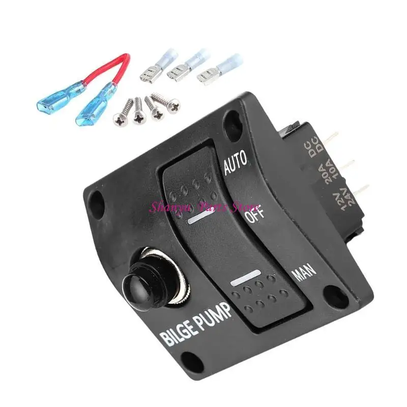 

Upgrades Bilge Switch Panel 3 Way 12V/24V Marine Switch Panel Water Control Button Switch Fishing Boat Switch R6FB