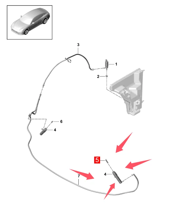 971955099 97062825150 فوهة غسالة المصباح الأمامي الأيسر لبورشه باناميرا 971 2017-2021 #2