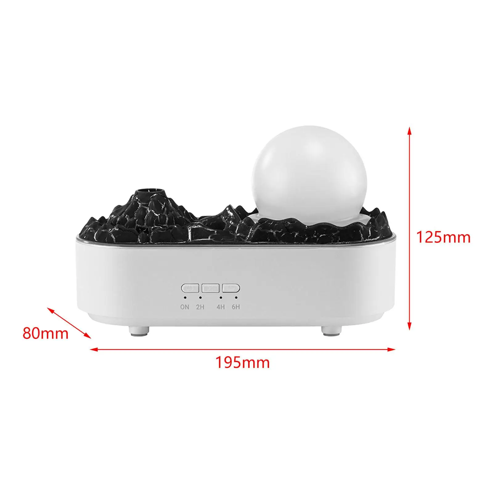 Humidificador de dormitorio de volcán simulado USB de 200 ml lindo portátil para el hogar