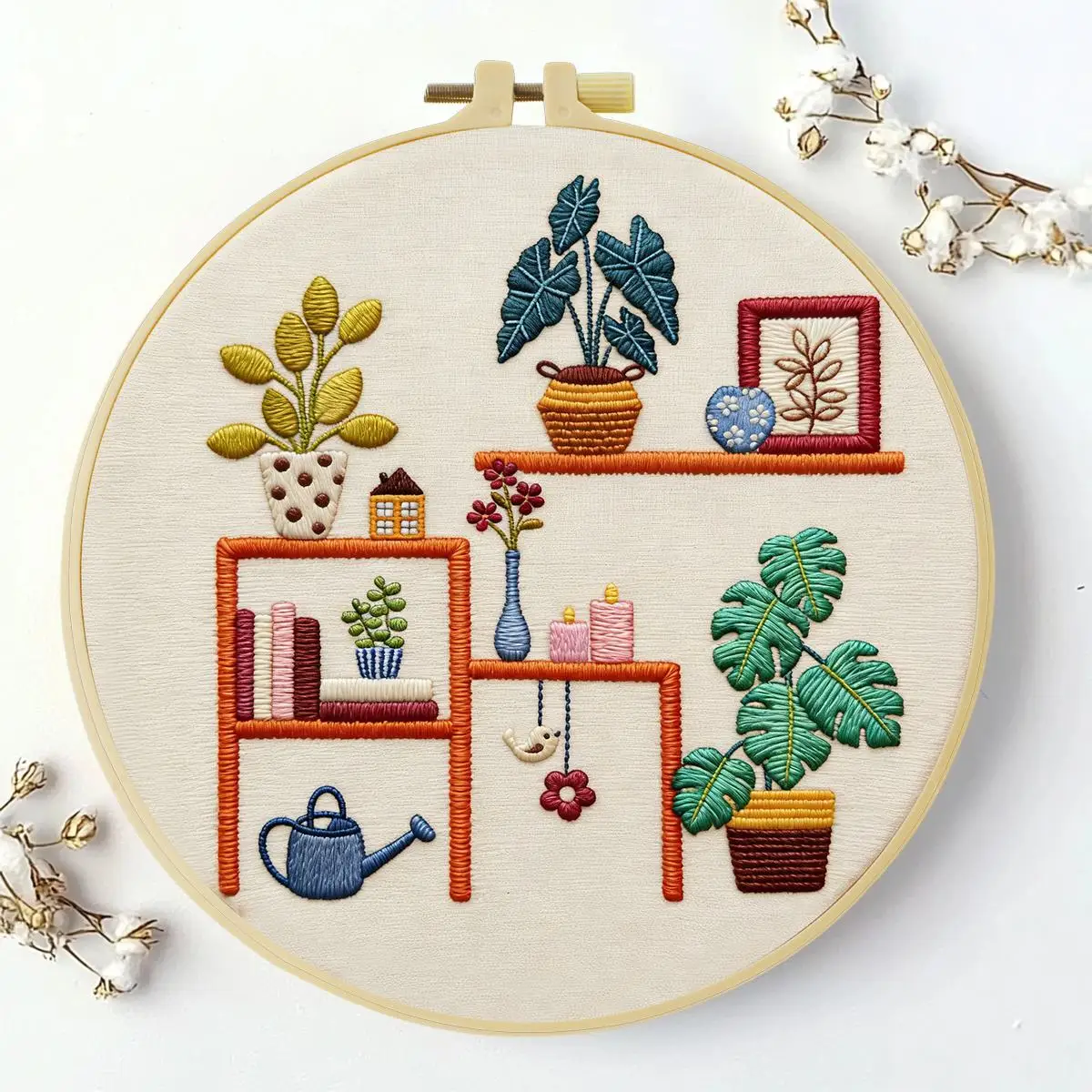 1 Stück 20X20CM/15X15CM 7,87/6,3 Zoll Regal-Stickerei-Starter-Kit DIY-Kit DIY-Stickerei-Set Handarbeiten Malerei – Detail 2