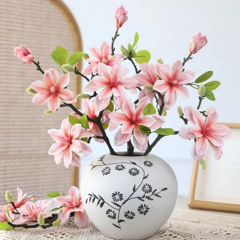 

Real Touch Artificial Magnolia Flower Handmade Realistic Simulation Orchid New Chinese Decorative Artificial Plant