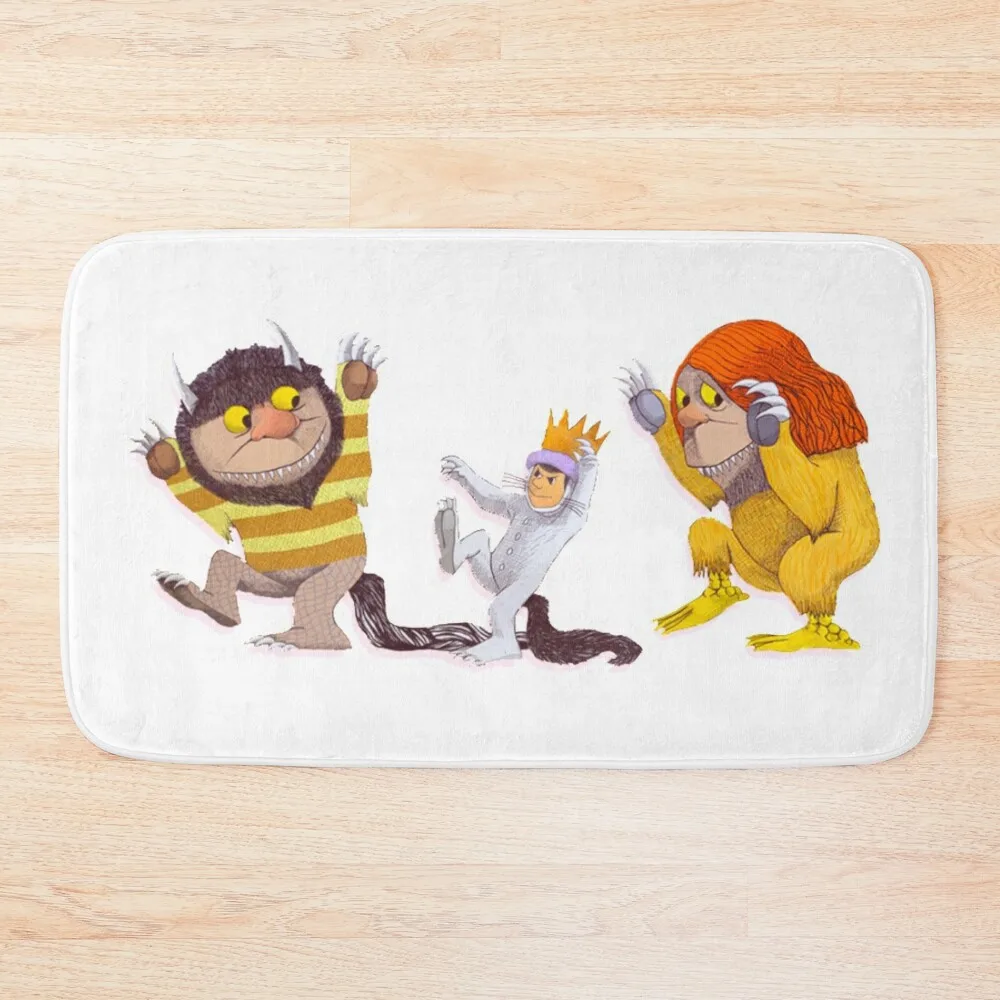

Max with wolves, Where the wild things are Bath Mat Rugs Baths Kitchen Carpet Mat