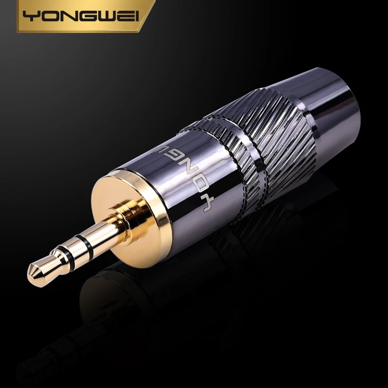 YONGWEI Pure copper 3.5mm TRS audio plug, suitable for notebook, computer 3.5mm, headphone 3-pole AUX car DIY welding plug