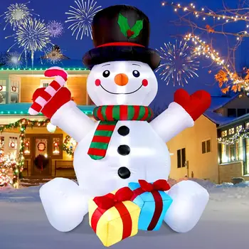 6英尺雪人充氣禮物&雪人聖誕裝飾品,帶LED燈,室內外庭院裝飾 8 最佳銷售 裝飾 - №5