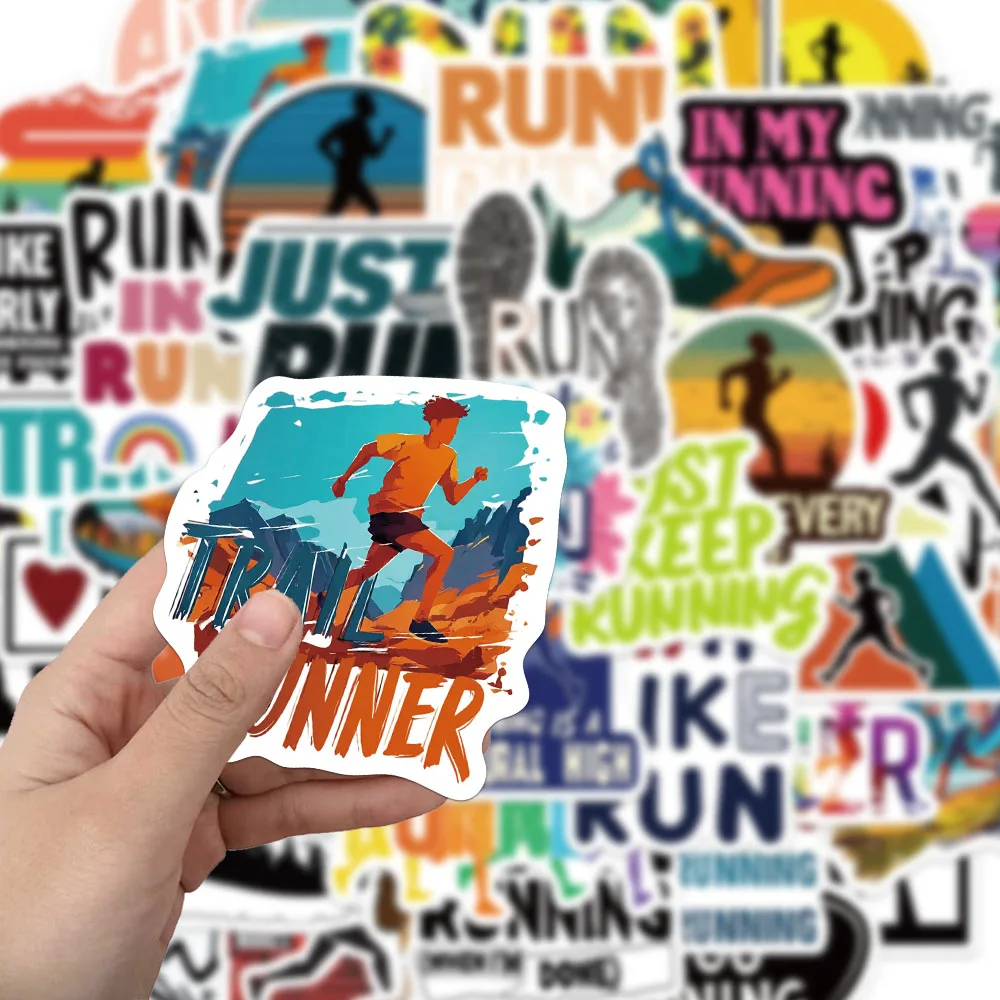 52PCS Creative Running Cartoon Personalized Stickers DIY Phone Cases Laptop Water Cups Computer Decoration Stickers
