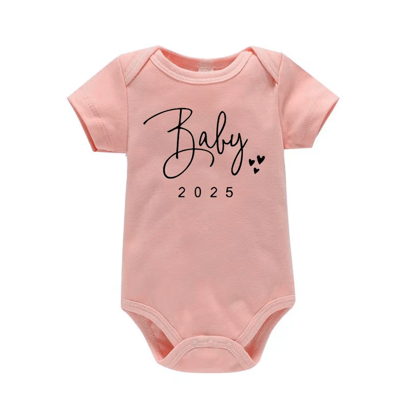 Baby Announcement Coming Soon 2025 Newborn Baby Romper Casual Boys Girls Bodysuit Body Pregnancy Reveal Clothes Infant Jumpsuit