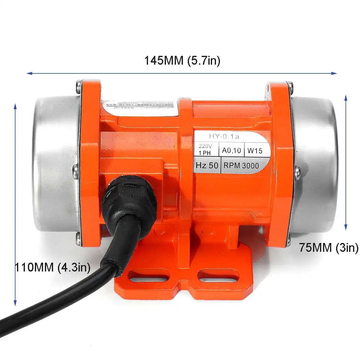 Concrete Vibrator Vibration Motor 15W/30W 220V Single Phase Aluminum Alloy Adjustable Speed for Feeding Machine Washing Machine