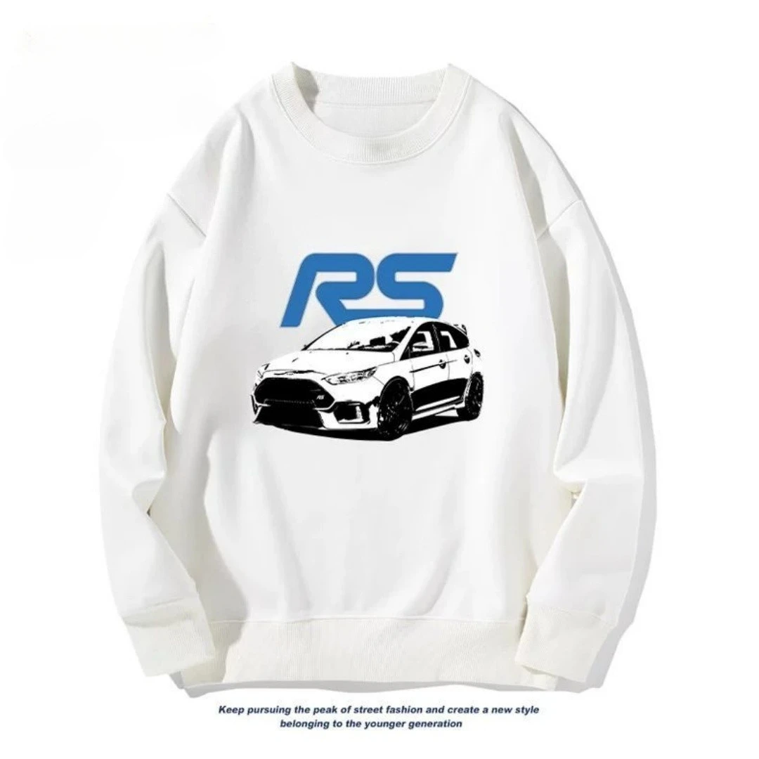 

Focus RS Printed Crew Neck Sweater Car Modification Culture Top Autumn and Winter Men's and Women's Long-sleeved Sweatshirt Y2k