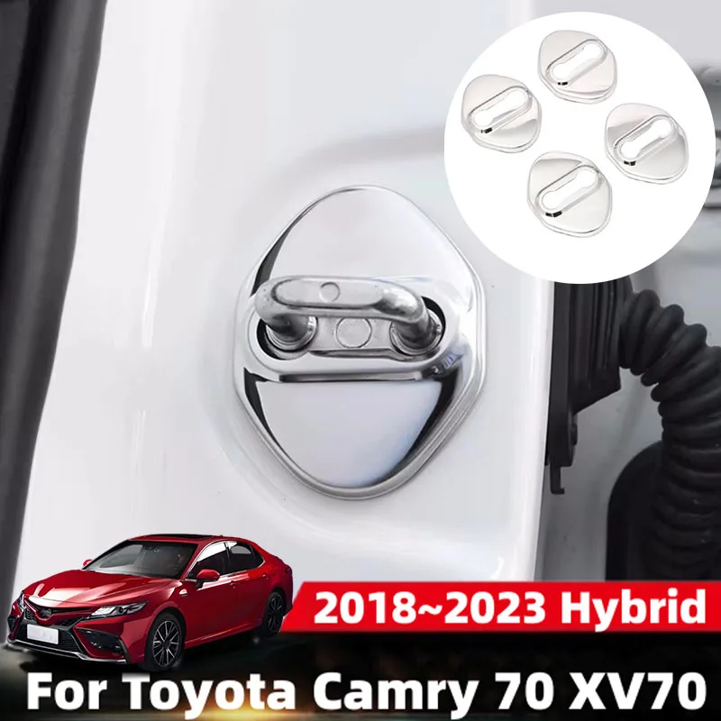 

For Toyota Camry 70 XV70 2018~2023 Hybrid Car Door bowl Scratch-proof Trim Sticker Door Lock Shock-absorbing Cushion Protect Pad