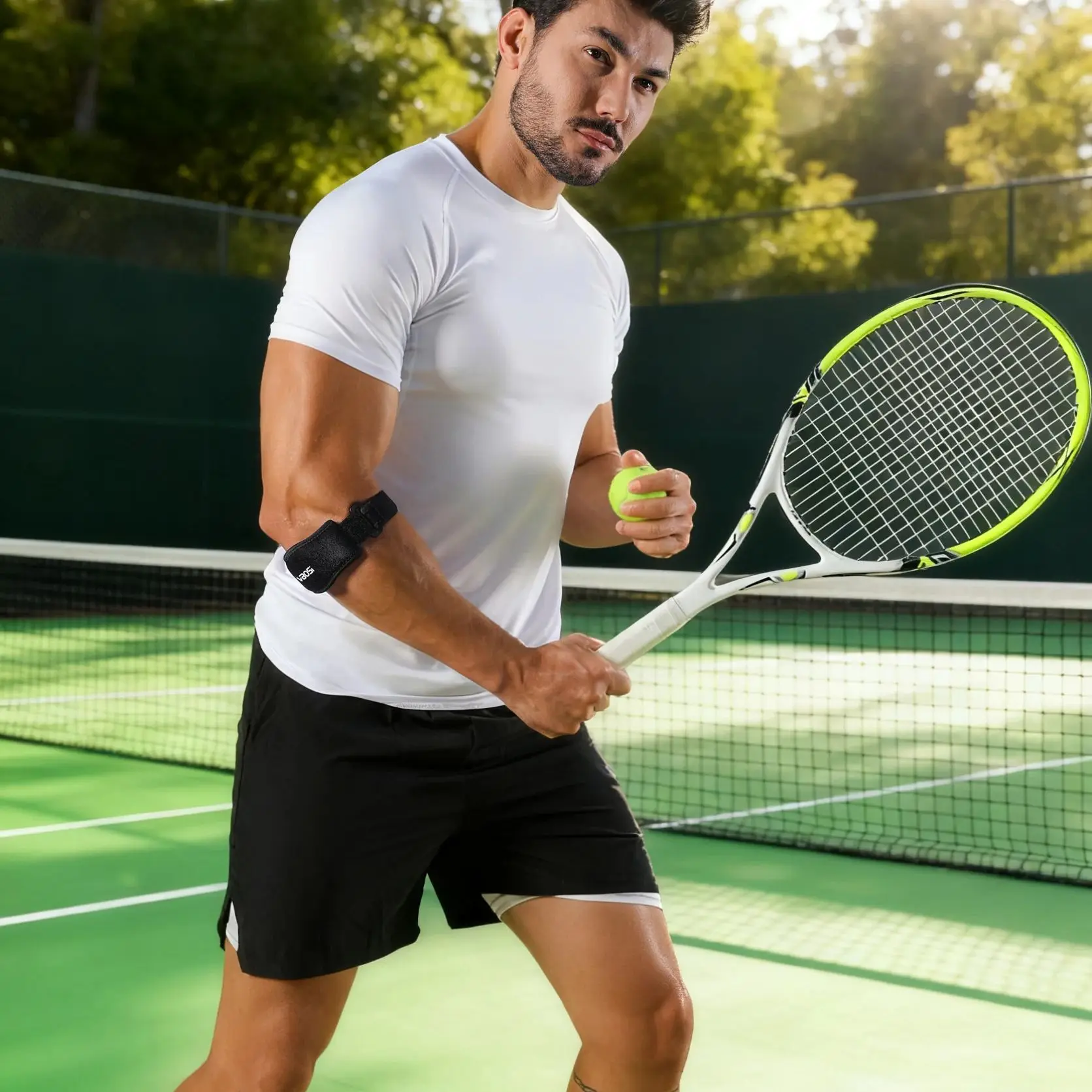 VBOSi 1-teiliges verstellbares Tennis-Ellenbogenband, Kompressions-Stützband für Golf und Sport, universelle Passform für Männer und Frauen