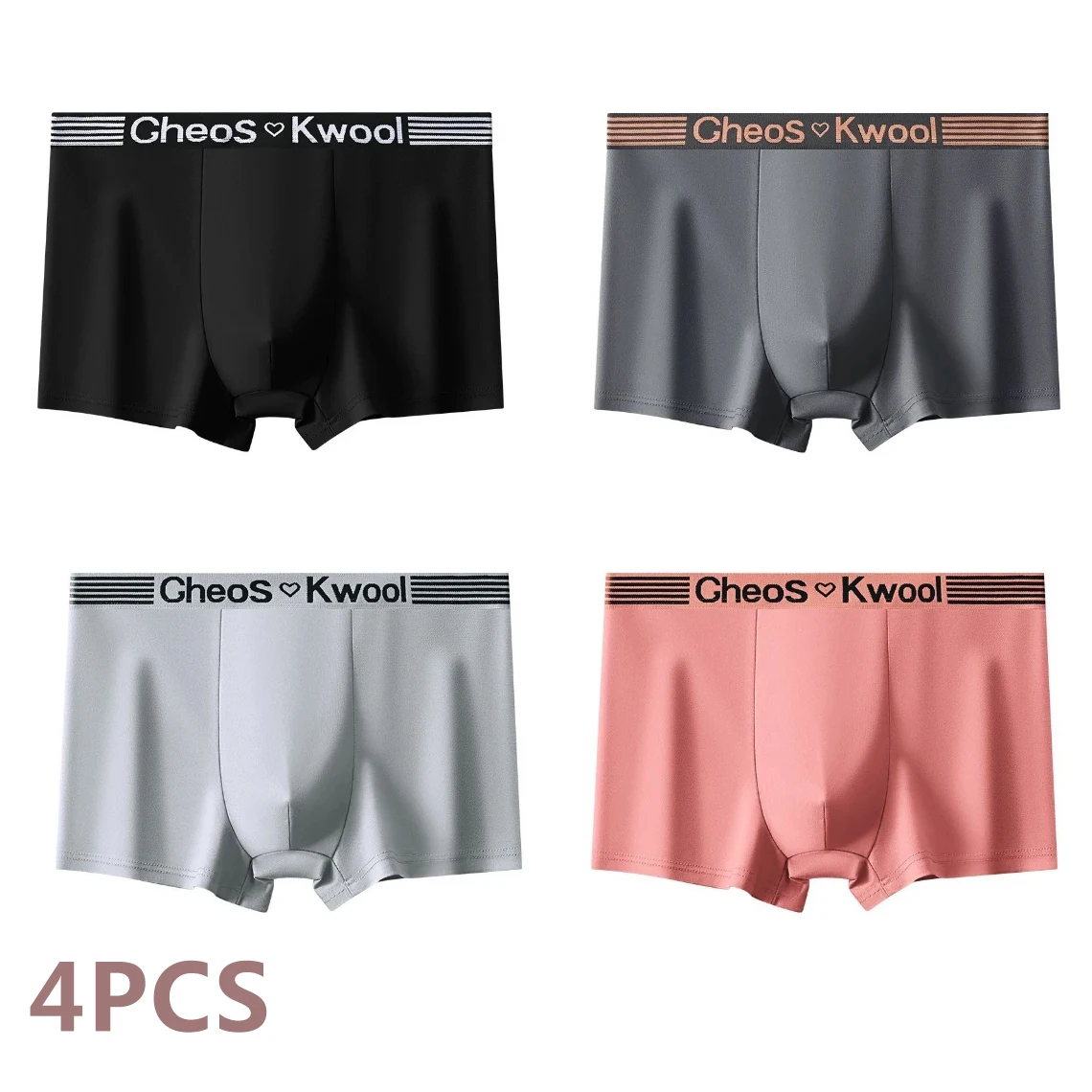

4 шт. новые мужские трусы-боксеры с буквенным принтом XL-4XL, простые удобные дышащие нижнее белье со средней талией, модные спортивные трусы-боксеры