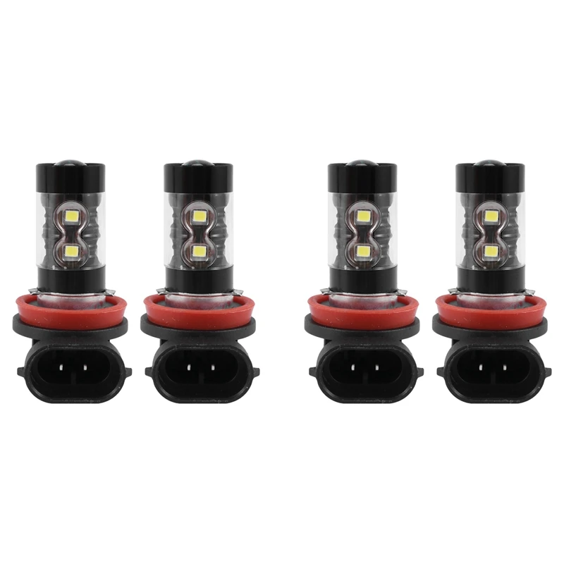 

4-Pack High Power 50W Super Bright H11/H8 10-SMD LED Lights Bulbs For Car Fog Light Lamps Replacement, Xenon White