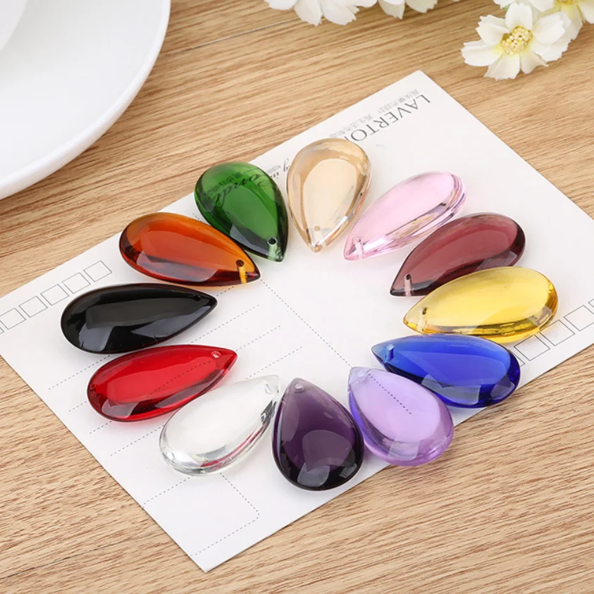 Camal 10pcs 36mm Flat Waterdrop Crystal Pendant Prisms Chandelier Wedding Party Curtain Christmas Hanging Ornaments Decoration