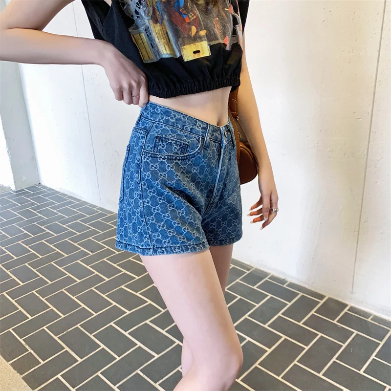 Summer Denim Shorts for Women Korean Fashion High Waist Short Jeans Female Casual Street Wide Leg Short Pants