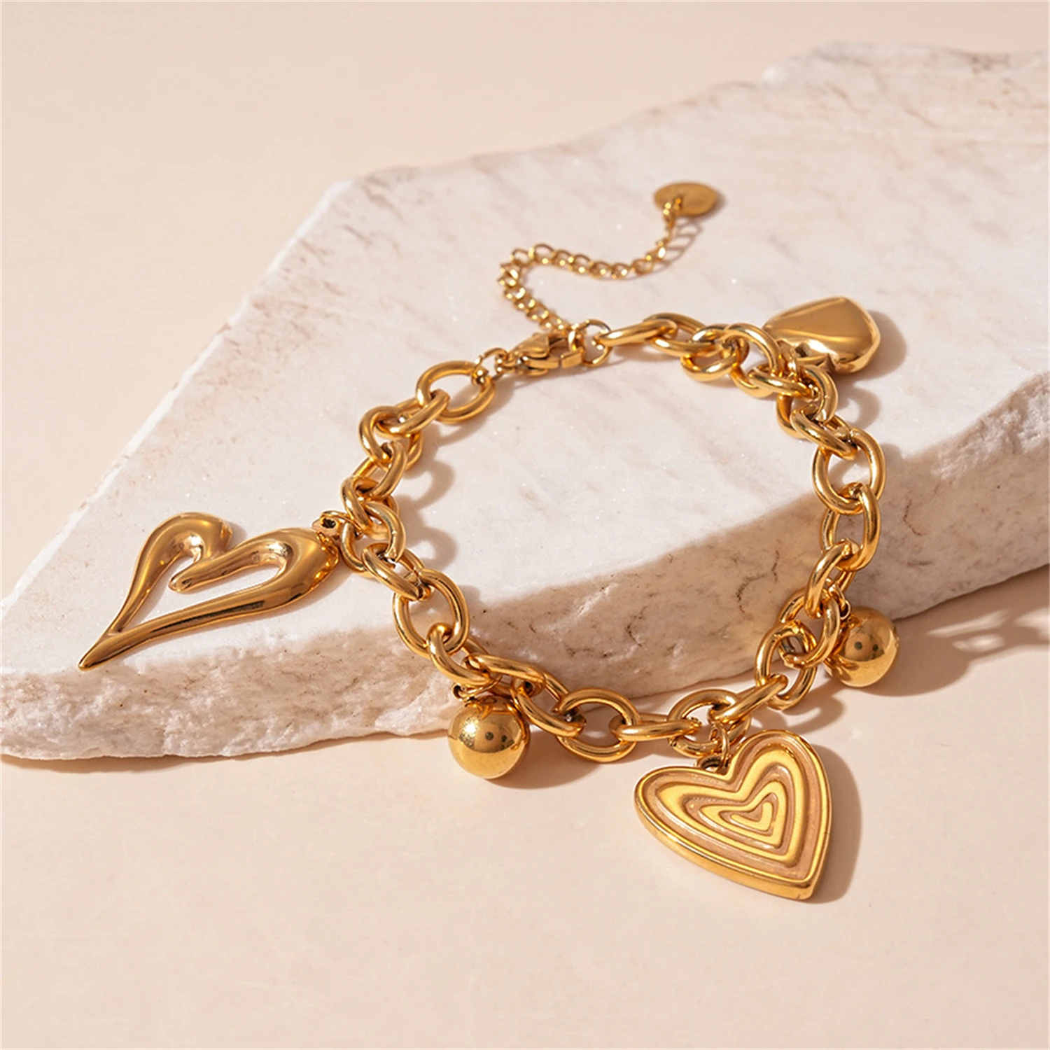 WAKA женский модный браслет-подвеска в форме сердца, подвески, регулируемая цепочка, модные эффектные украшения для повседневного использования и вечеринки