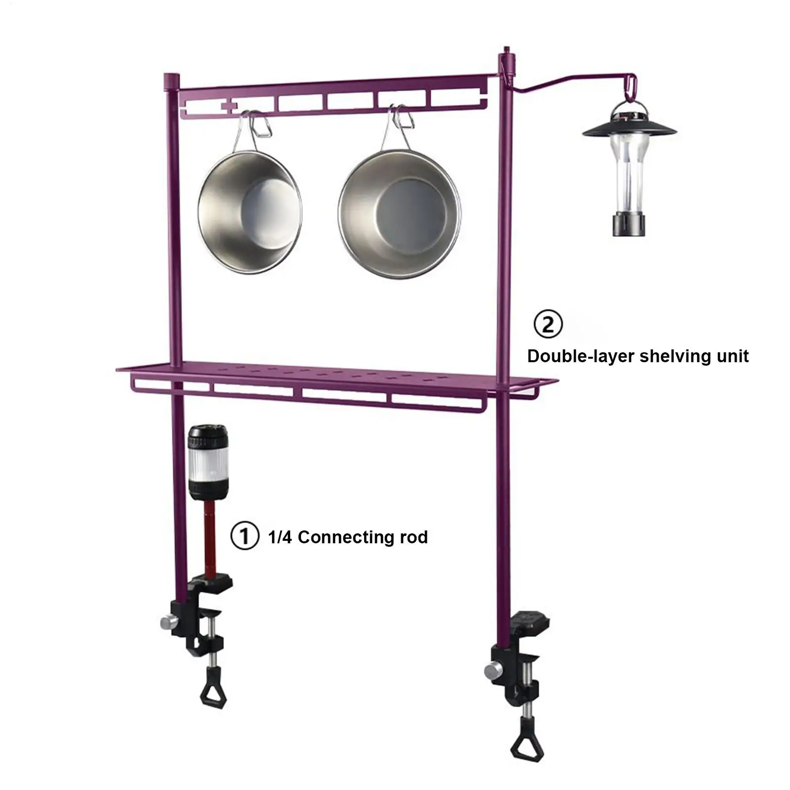 Camera Mount Clamp Adjustable Desk Clamp Multifunctional Desktop Organizer Camping Lamp Holder Bracket For Work Dorm Outdoor