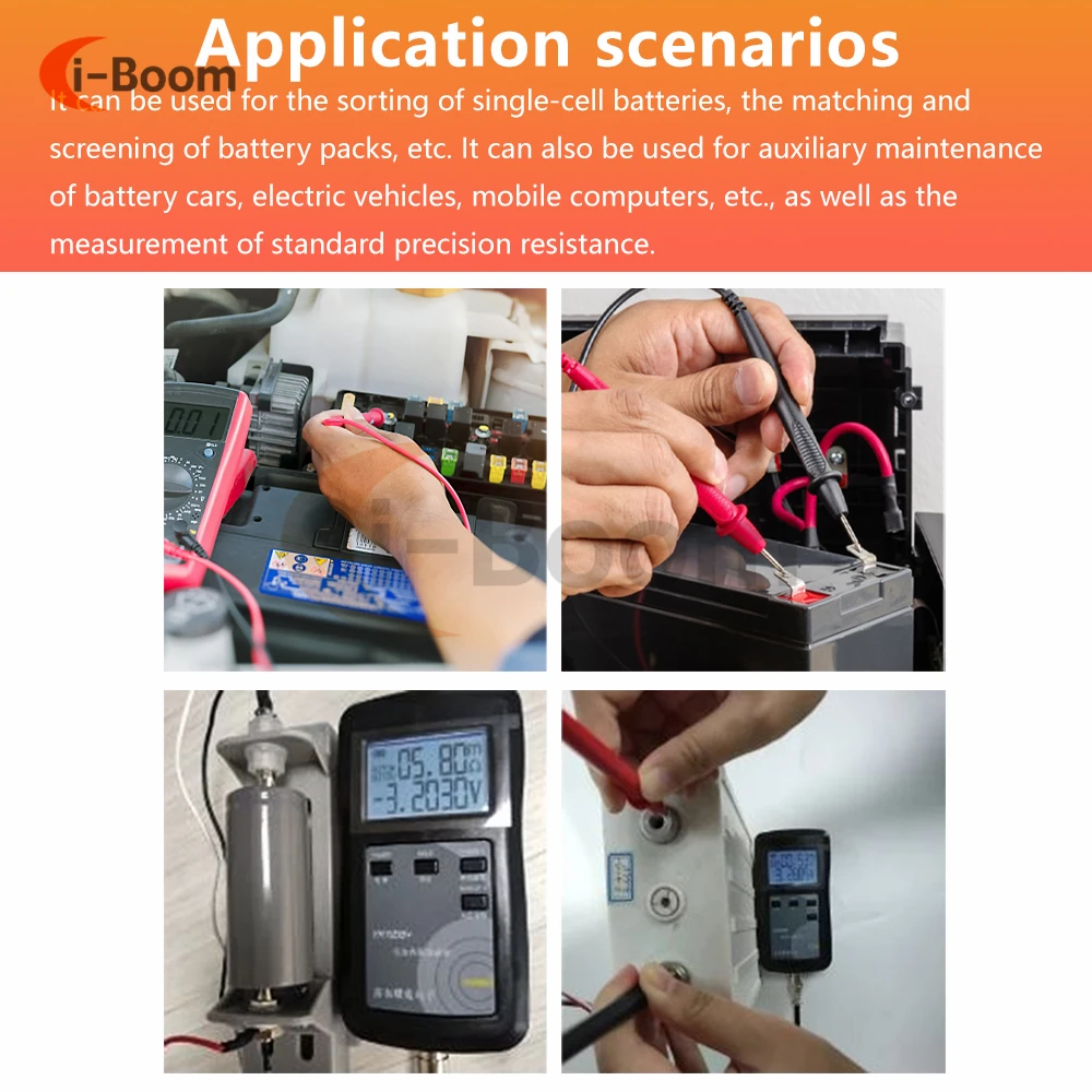 100V YR1035 + bateria litowa wewnętrzna Tester rezystancji wysoka precyzja 4-przewodowy woltomierz Tester baterii miernik rezystancji