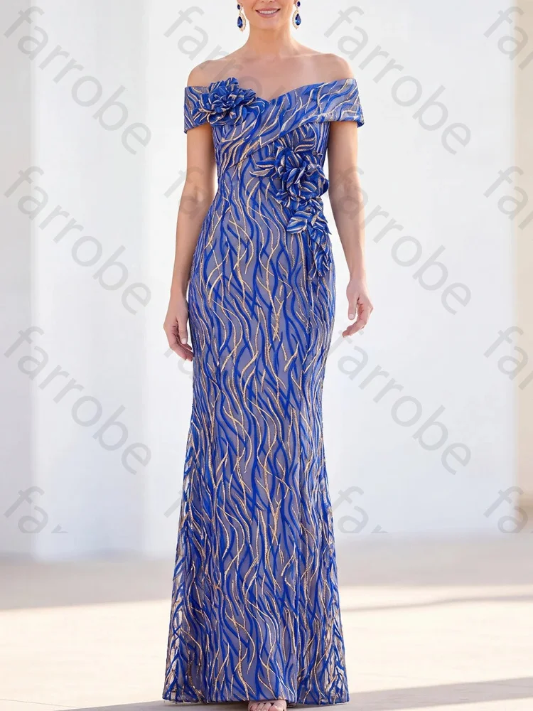 Customized Mermaid Off Shoulder 3D Flowers Mother of The Bride Dresses Elegant Evening Dress Sexy High Quality Prom Party Gowns